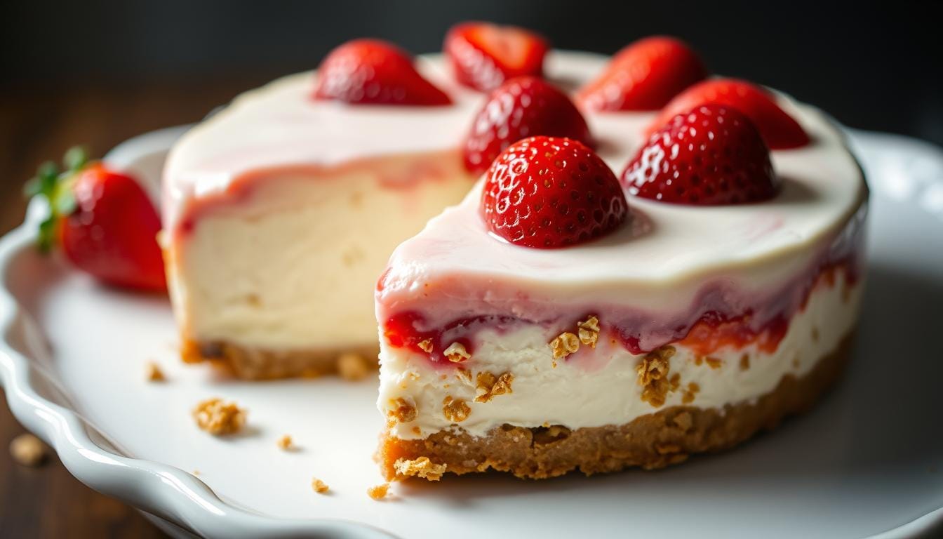 strawberry crunch cheesecake